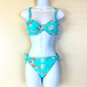 Sunseeker Australia Green Floral Microfibre Bikini Size 8